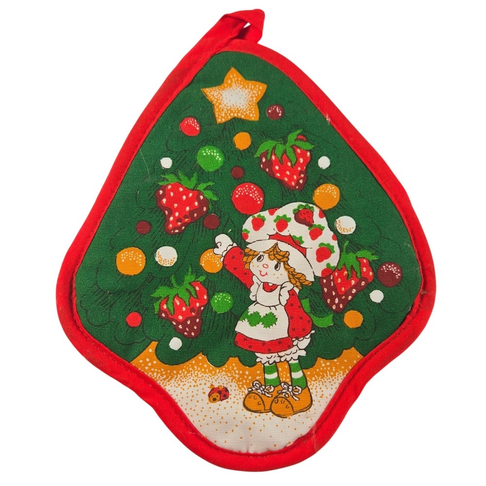 Vintage Strawberry Shortcake Christmas Tree Pot Holder Potholder 10" Kitchen